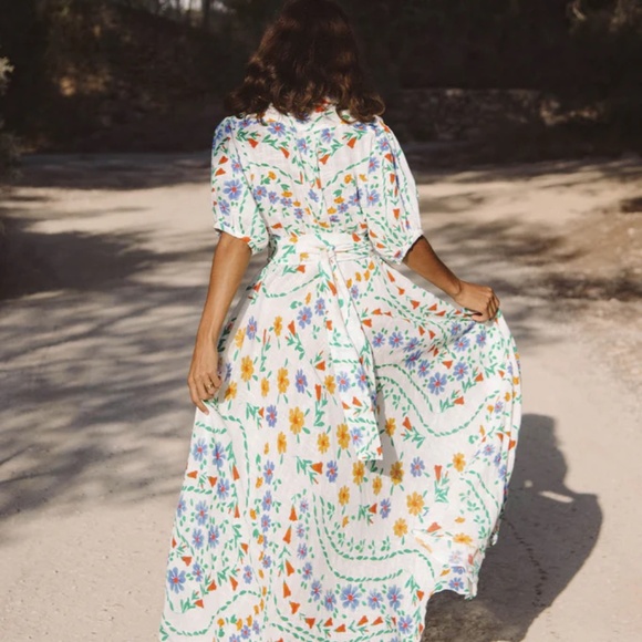 NEW Soler London Villamarie Bea Ankle Dress in Daisy print, Size XS/S - Picture 3 of 4